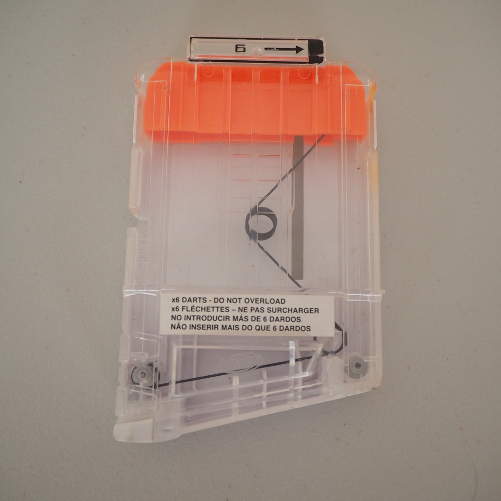 Nerf N-Strike Elite 6-Dart Clip Unisex OS Clear White Orange Accessory
